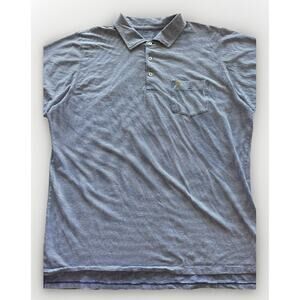 B Draddy Polo Shirt XL Blue Stripe Pima Cotton Stretch Golf Casual Men